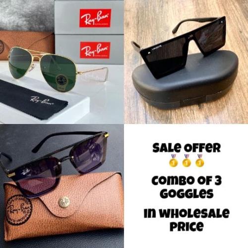 Inspired Ray-Ban Inspired Combo of 3 Glasses - Wholesale Price, RDM Shining Fibre & Glass with Ray-B