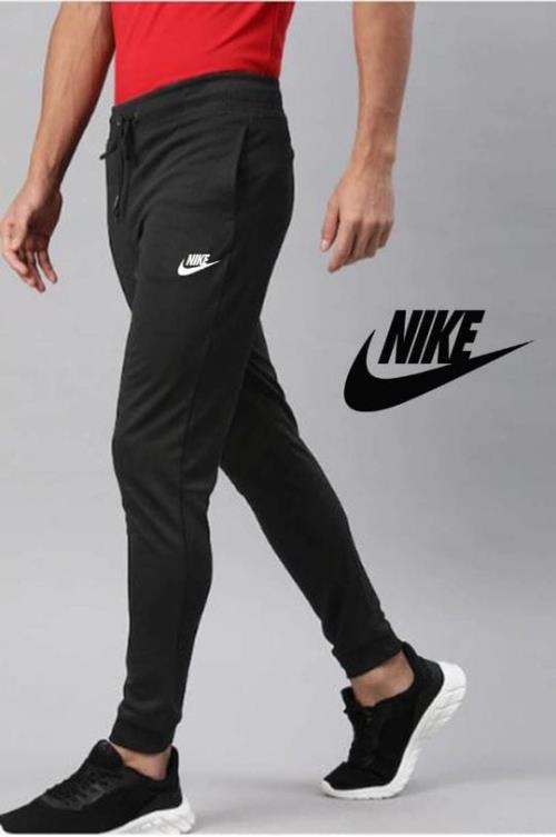 Black Dobby Lycra Super Smooth Trackpant.
