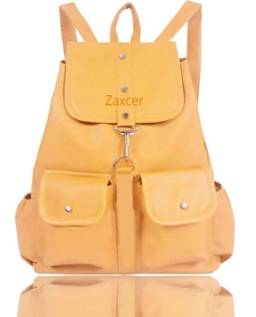 Casual Purse Fashion School Leather Backpack Shoulder Bag Mini Backpack for Women & Girls (Yellow)  