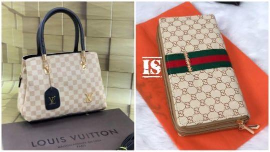 GUCCI WALLET AND LOUIS VUITTON SLING BAG COMBO SET.