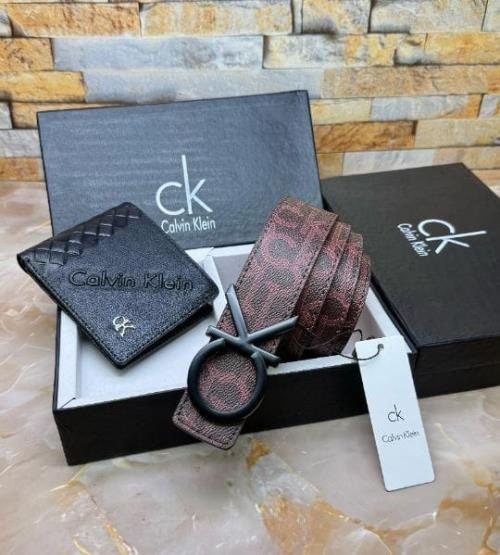 Inspired by CK Belt & Wallet Combo | Stylish Men's Accessories Gift Set | Premium Quality Leather Fi