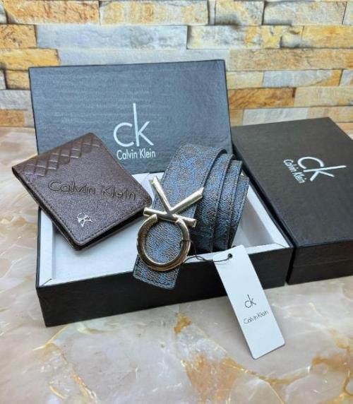 Inspired by CK Belt & Wallet Combo | Stylish Men's Accessories Gift Set | Premium Quality Leather Fi