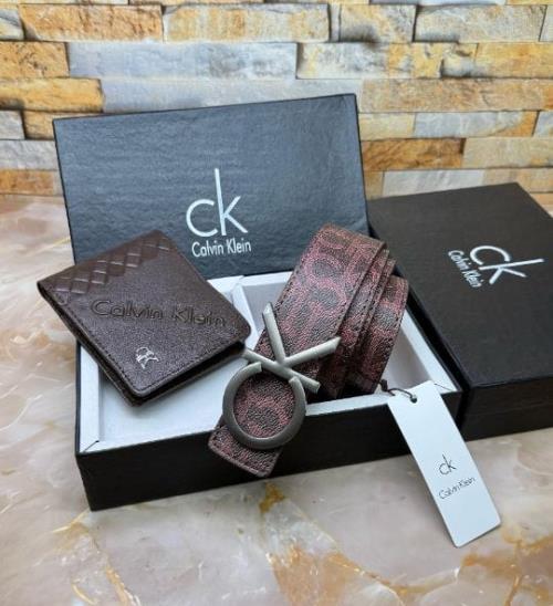 Inspired by CK Belt & Wallet Combo | Stylish Men's Accessories Gift Set | Premium Quality Leather Fi
