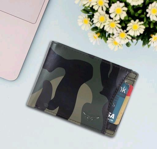 ARMY GREEN COMUFLAG LEATHERATE WALLET .