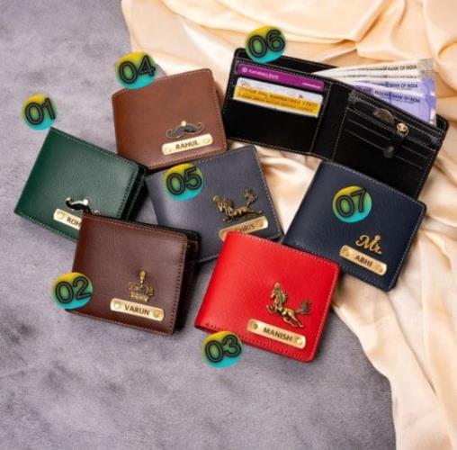 Customized Premium Faux Leather Wallets - Personalize with Name/Charm - Elegant Gift Box Included  .