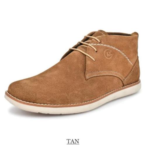  Premium Quality 100% Suede Leather Casual Chukka Boots for Men – Lace-Up, Comfortable Insole, Durab