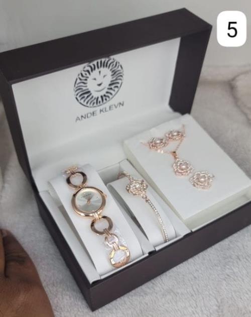 ANDE KLEVN Gift Set ???? - Ring, Bracelet, Locket, Earrings, Chain, Watch | Includes Brand Box.