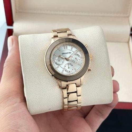 Swarovski Round shaped Rosegold case Ladies Watch .