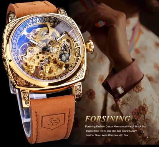 Forsining Gold Edition Automatic Watch - High-Quality 10A Japan Movement with Brand Box .