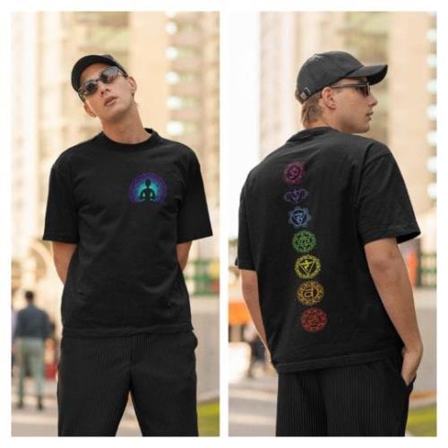 Down Shoulder Cotton Graphics T-shirt .