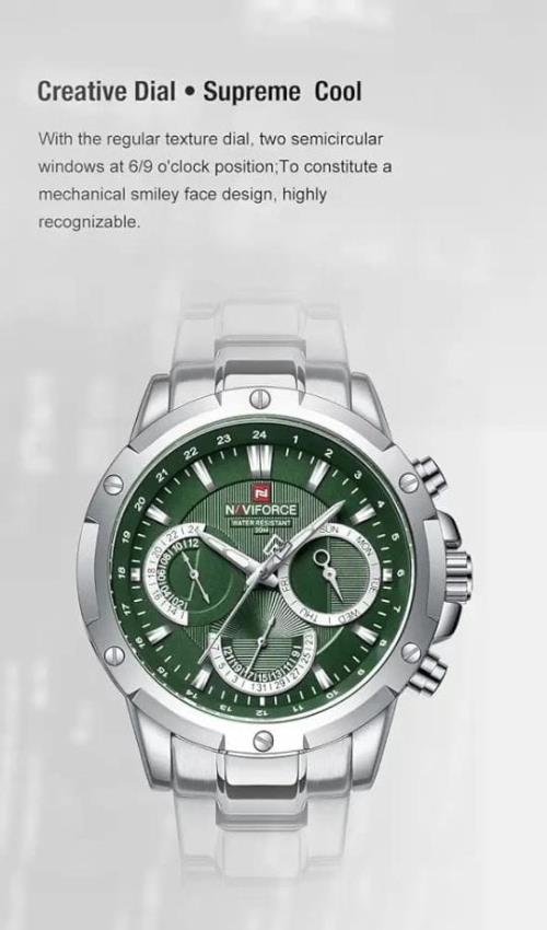 Original Naviforce Day Date Working 7A Quality Men's Watch - Japanese Movement, Complete with Brand 