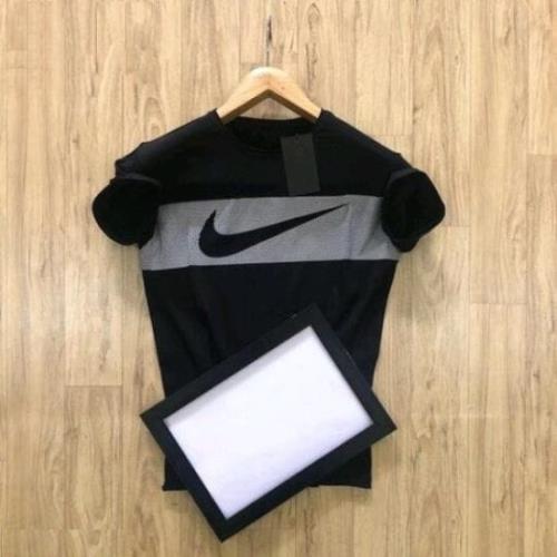 Printed Men Black  Cotton T-Shirt.