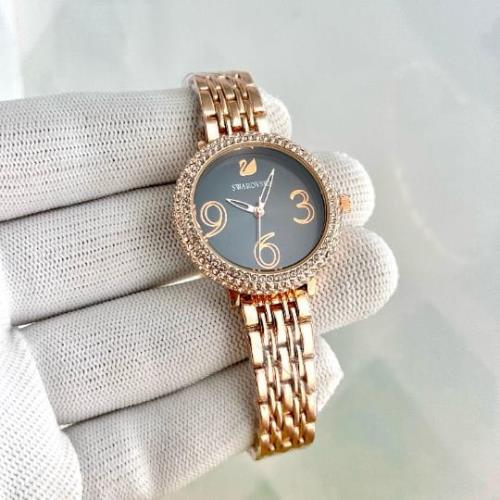  Inspired by Swarovski Ladies Watch – 7A Premium Quality, Swiss Quartz Movement, Diamond Case, Metal