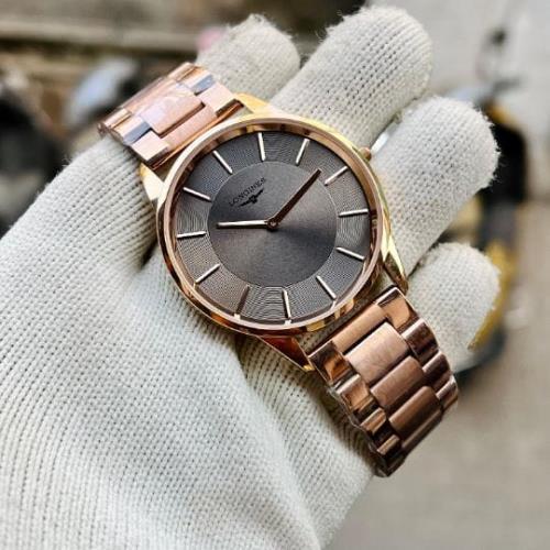  inspired by LONGINES BEST HIGH PREMIUM QUALITY PURE JAPAN MACHINE FULL COPPER METAL BELT GREY DIAL 