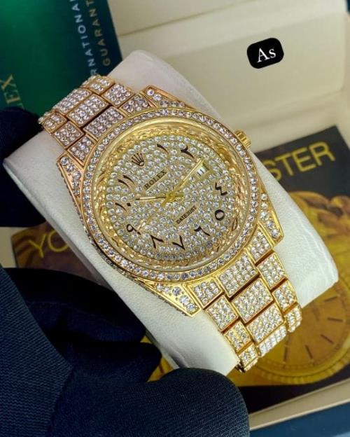 ROLEX ARABIC DIAMOND WATCH FOR MEN .