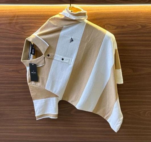  PRADA Inspired Premium Cotton Knitted Lining T-Shirt – Trendy Design, Soft & Smooth Fabric, High-Qu