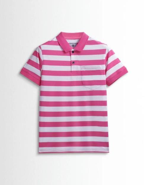 Men's Premium Cotton Striped Polo Shirt with Chest Pocket – Classic Fit, Soft Breathable Fabric  .