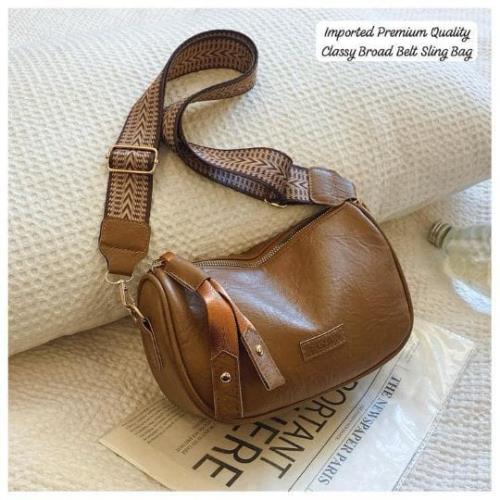 Imported Original PU Leather Sling Bag for Women | Stylish 9x6 inch Crossbody Bag for Office, Market