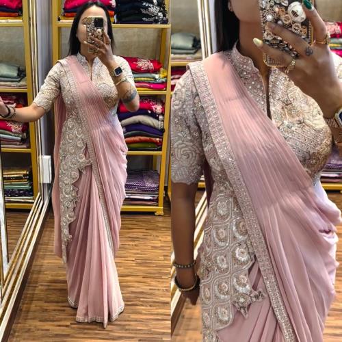 WE ARE LAUNCHING NEW SUPERHIT TRENDING READY TO WEAR SAREE WITH FULLY EMBROIDERED STYLIST BLOUSE ON 