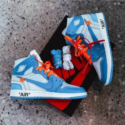 Men's High-Top Sneakers Inspired by Air Jordan Retro 1 x Off-White UNC – Premium Quality Masterpiece