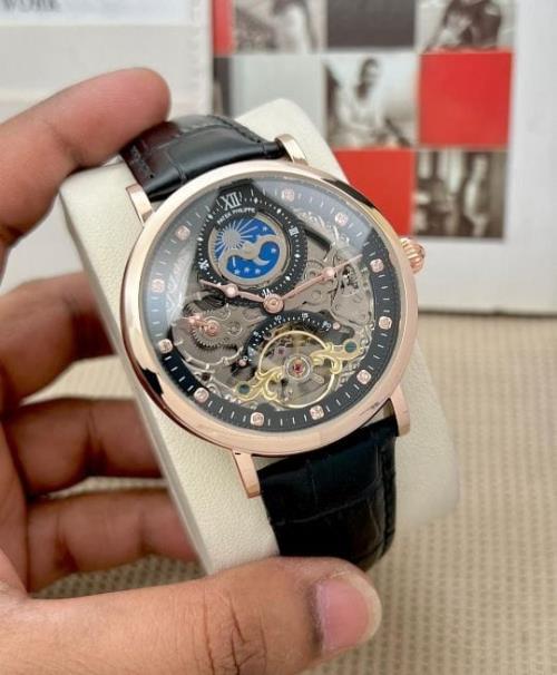 inspired by  Patek Philippe Rotating Tourbillon Machinery Automatic Watch For Men  .
