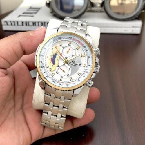 Luxury Chronograph Watch – Inspired by Casio Edifice | Stainless Steel Bracelet | Tachymeter Bezel |
