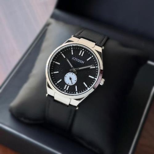 inspired by Citizen Men's Classic Analog Watch – Black Textured Dial with Sub-Dial, Silver Stainless
