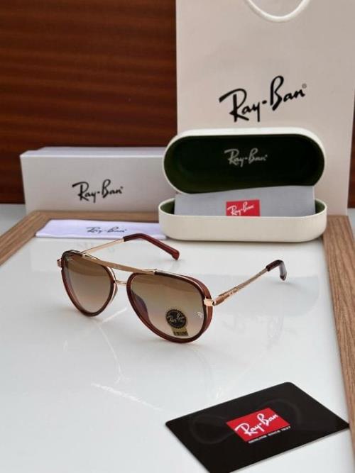 Ray-Ban Men's Classic Aviator Sunglasses – Gold Frame with Brown Gradient Lenses, UV Protection – RB