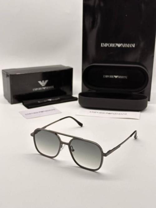 Emporio Armani Men's Designer Sunglasses – Matte Black Full-Rim Frame with Gradient Grey Lenses, UV 
