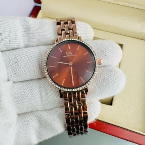 Daniel Wellington Petite Lumine - Women's Silver Mesh Bracelet Watch with Crystal Bezel.