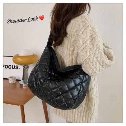  Inspired by Designer Style – Imported Quilted Puff Tote Bag for Women, Soft PU Vegan Leather, Class