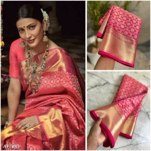 Banarasi Soft Silk Saree for Women – Inspired by Celebrity Look – Full Body Designer Weave with Eleg