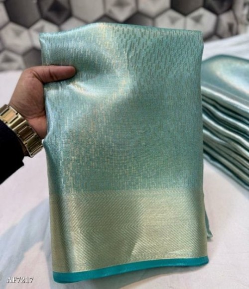 Banarasi Tissue Silk Saree for Women – Inspired by Kanchi Weaves – Tanchui Design with Medium Border