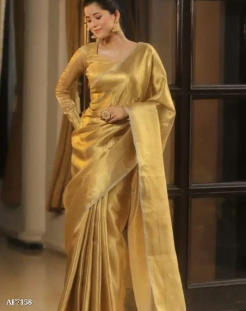 Banarasi Tissue Silk Saree for Women – Premium Quality Tanchui Design with Small Border, Elegant Tra