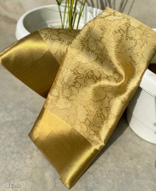 Banarasi Tissue Silk Saree for Women – Inspired by Nita Ambani – Allover Jaal Pattern with Rich Big 