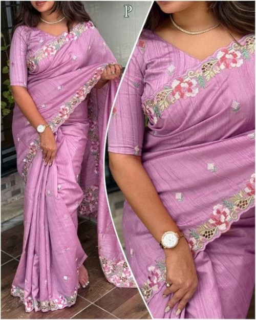 Narayani Design Visca Slub Silk Saree for Women – Elegant Cut Work Detailing – Lightweight & Stylish