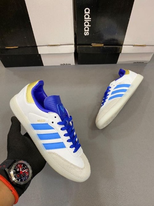Adidas Samba Lionel Messi Inspired Sneakers | White & Blue Classic Edition | Free Shipping with Bran