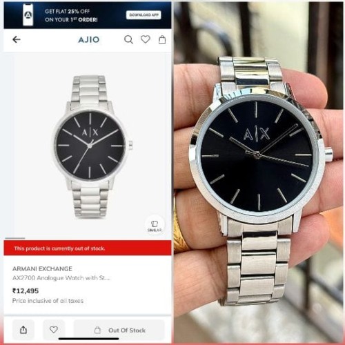 Inspired by Armani Exchange AX2700 Classic Series Men's Watch – Jet Black Dial, 44mm Stylish Analog 
