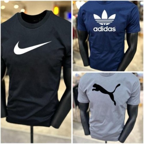 Combo of 3 Premium Cotton T-Shirts for Men – Mixed Brands | Super Soft & Comfortable | Stylish Daily