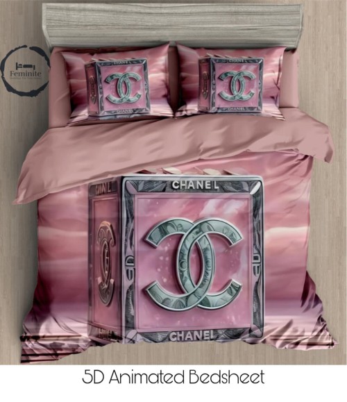 5D Printed King Size Bedsheet Set – High Definition Panel Print | Premium Soft Fabric | Luxury Desig