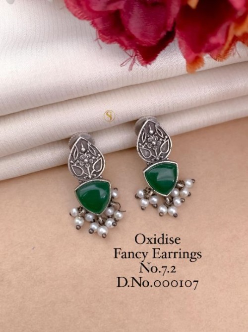 Oxidized Fancy Earring Set for Women | Traditional Ethnic Jewelry with Original Stone Work | Party W