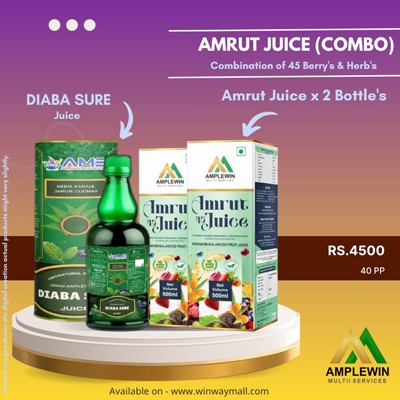 AmpleWin Amrut Juice Combo Diaba Sure 2 Bottles